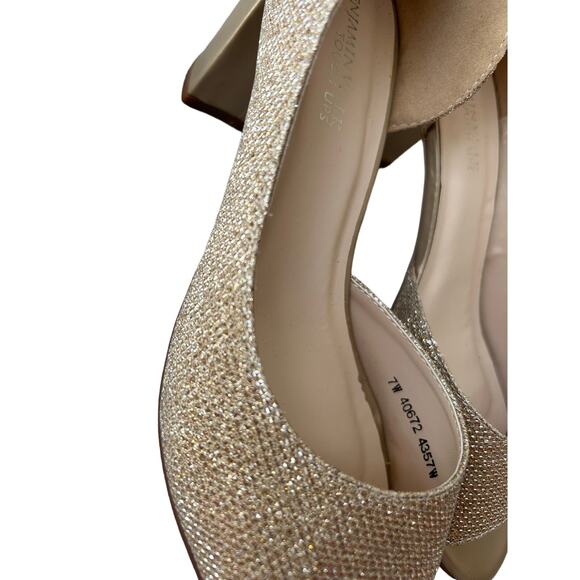 Joy Champagne Touch Ups Shoe - Classic Peeptoe d'Orsay Pump, Size 7 W - Picture 5 of 6